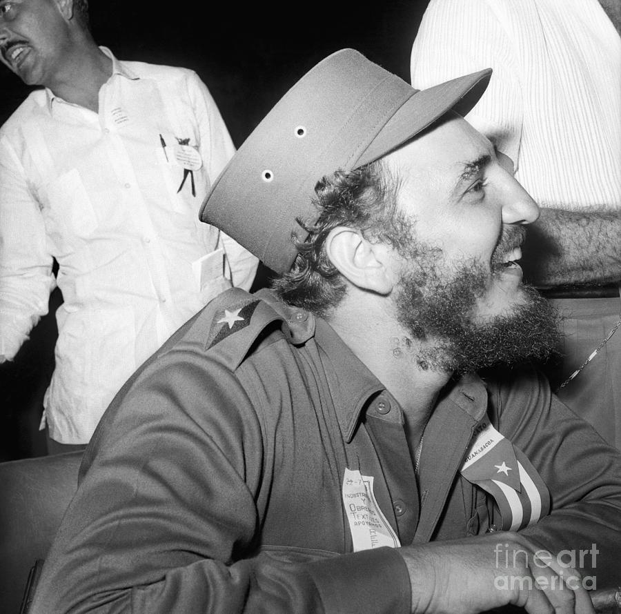 Profile Of Fidel Castro Smiling Photograph by Bettmann