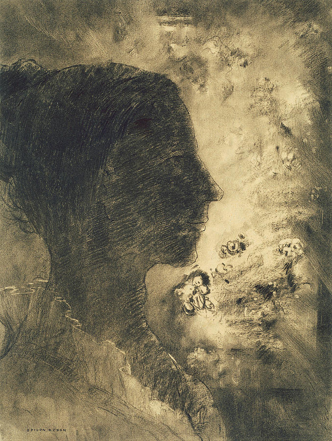 Profile of Shadow Drawing by Odilon Redon