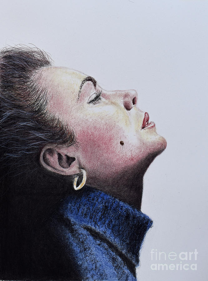 Profile Portrait Of Liz Taylor Drawing by Jim Fitzpatrick