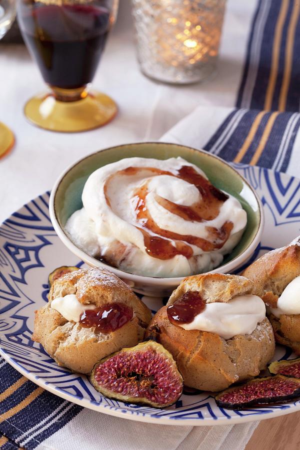 Profiteroles With Fig Cream Photograph by Great Stock!