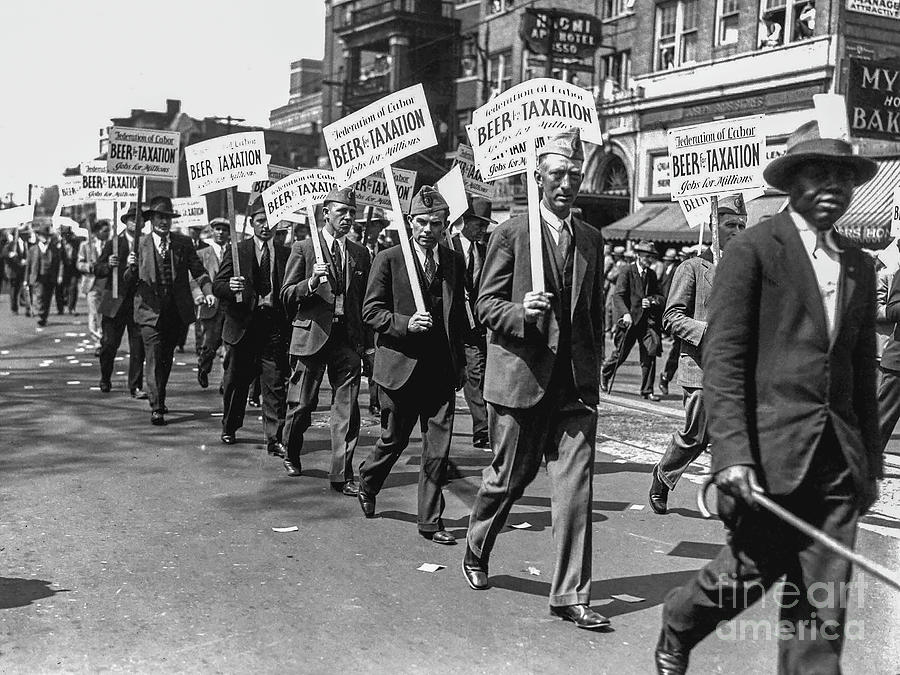 Beer Photograph - Prohibition Protest March by Jon Neidert
