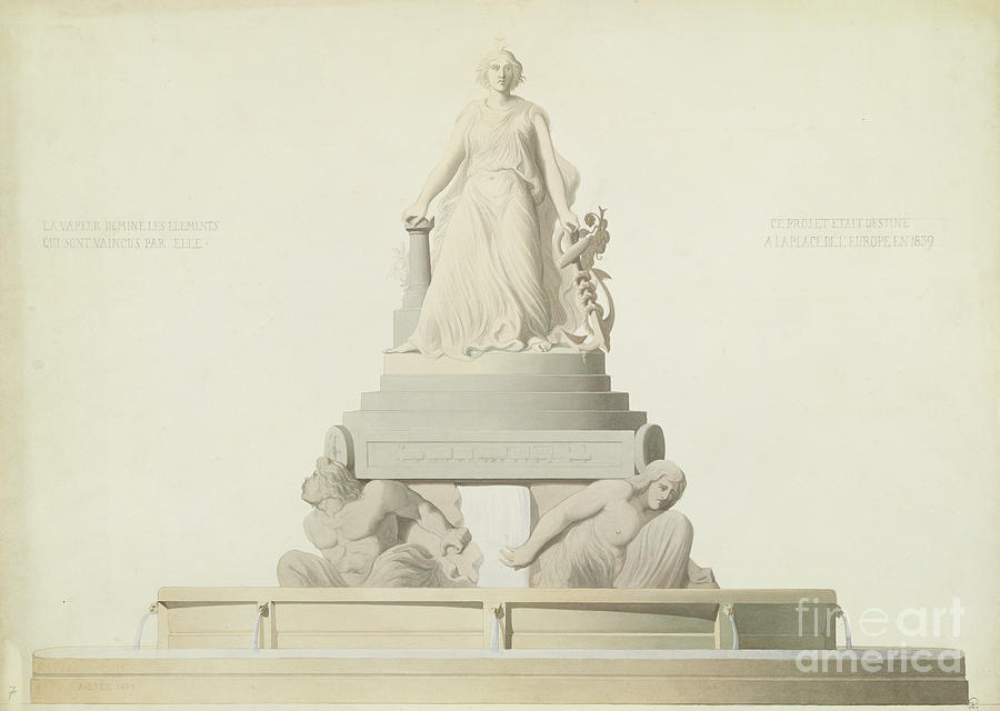 Project For The Monument Destined For The Place De Leurope, 1839 Painting by Antoine Etex