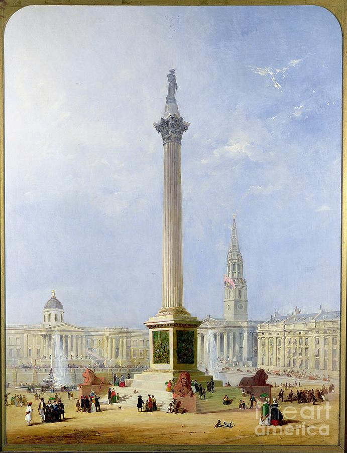 Architecture Painting - Projected View Of Trafalgar Square, 1844 by George Henry Andrews