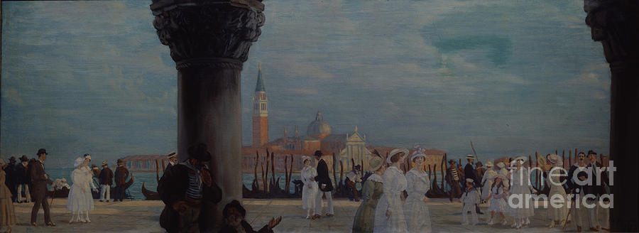 Promenade In Venice, 1907-1908. Found Drawing by Heritage Images