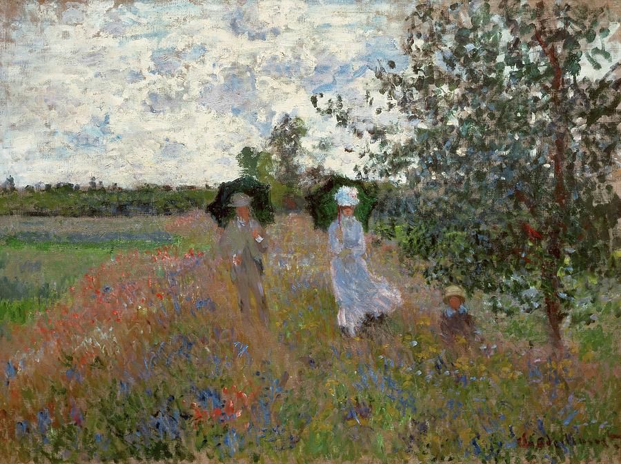 Promenade pres dArgenteuil, 1873. Canvas,60 x 81 cm Inv.5332. Painting by Claude Monet -1840-1926-