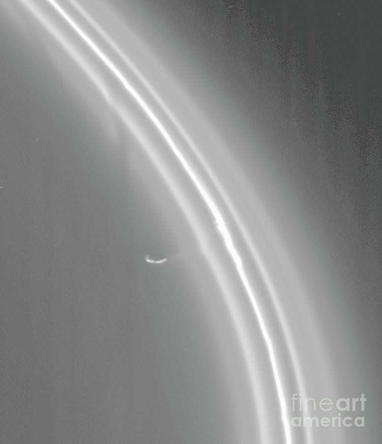 Prometheus And F Ring Photograph by Nasa/science Photo Library