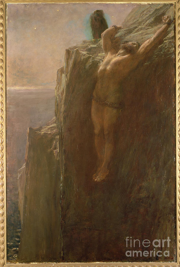Prometheus Bound, 1889 Painting by Briton Riviere