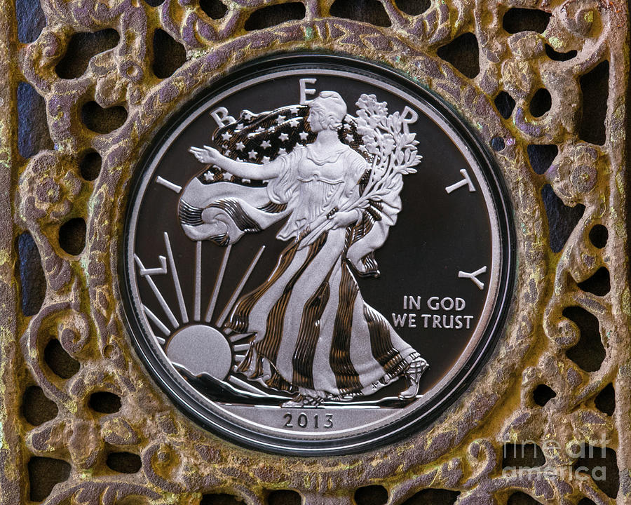 Proof Silver Eagle Dollar Coin Digital Art by Randy Steele
