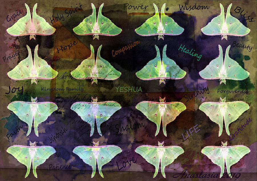 Prophetic Whispers of the Luna Moths Digital Art by Anastasia Savage Ealy