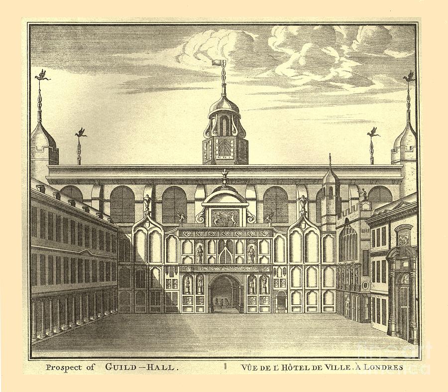 Prospect Of The London Guildhall, 1886 Drawing by Print Collector