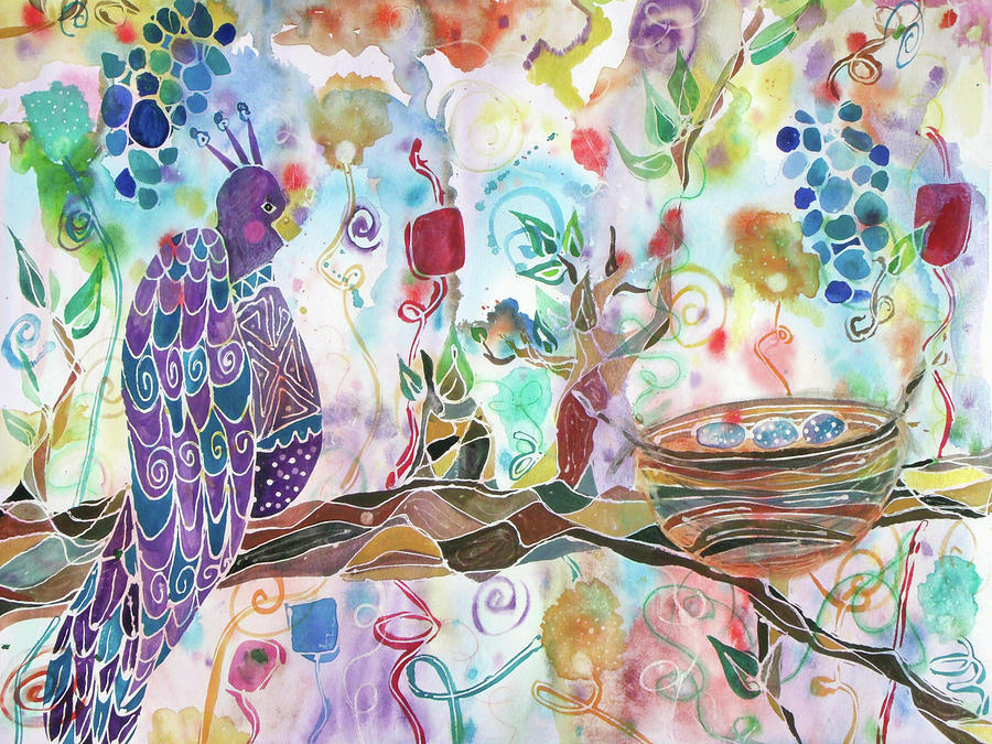 Bird Painting - Protection by Lauren Moss