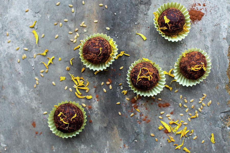 Protein Balls With Almond Nutbutter And Dates Photograph by Lara Jane Thorpe