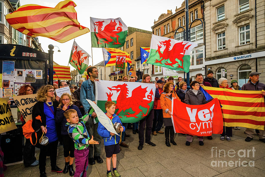 Aberystwyth Photograph - Protesting In Support Of Catalonia by Keith Morris Aberystwyth Photograph - Protesting In Support Of Catalonia by Keith Morris
