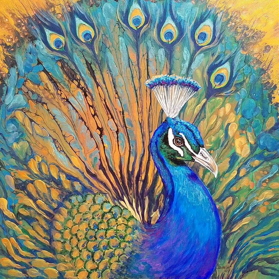 Proud as a Peacock Painting by Sandra Lett