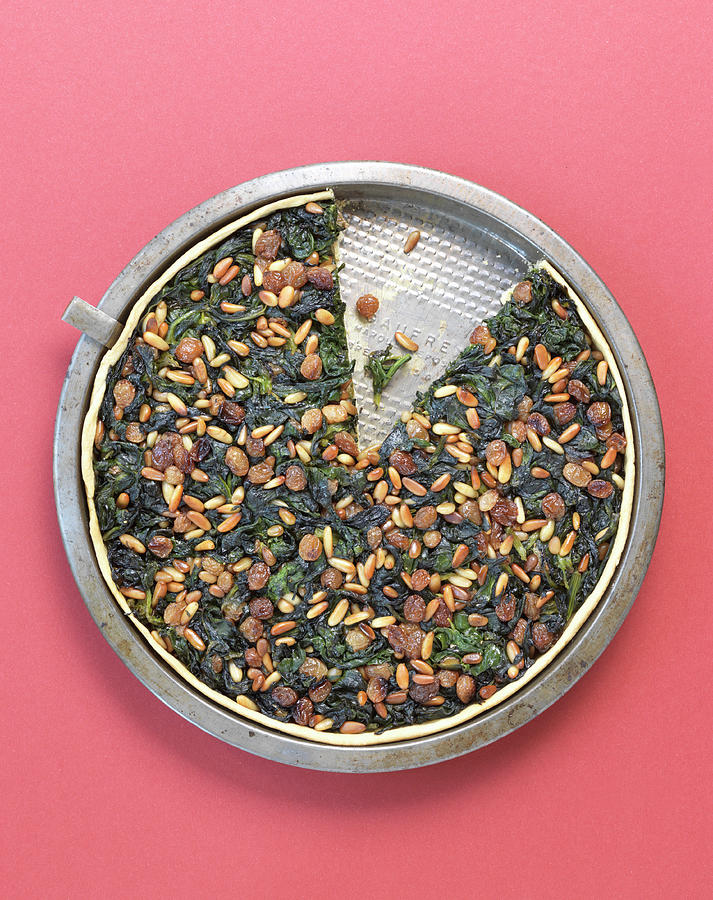 Provenal Spinach Tarte With Pine Nuts And Raisins Photograph by Grfe & Unzer Verlag / Nicolas Leser