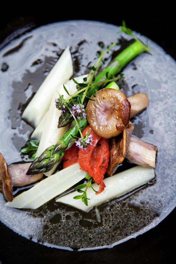 Provenal Vegetables With Asparagus, Mushrooms And Peppers Photograph by Michael Wissing