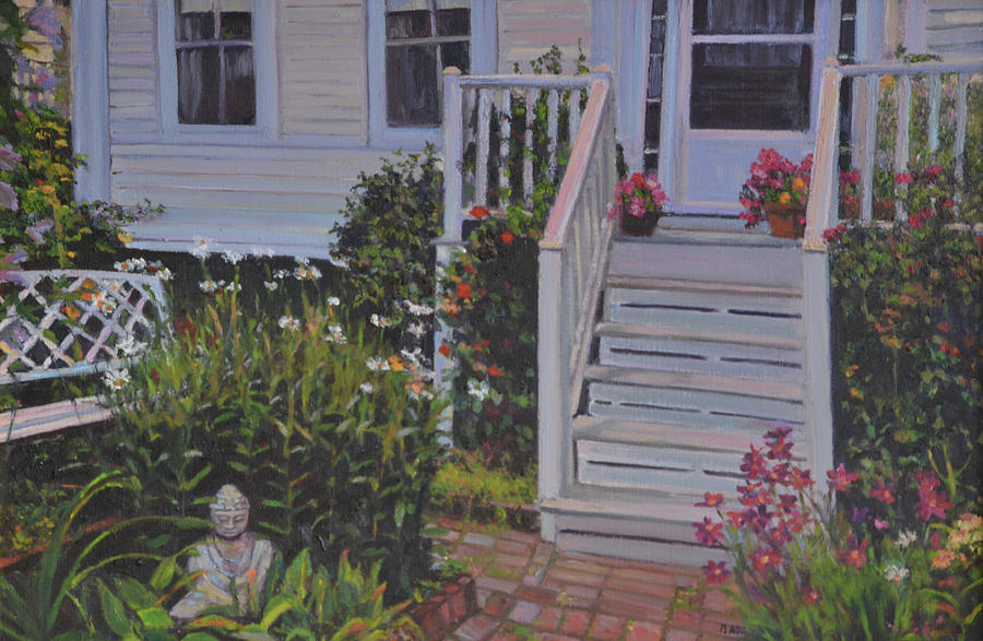 Provincetown Garden Painting by Beth Riso