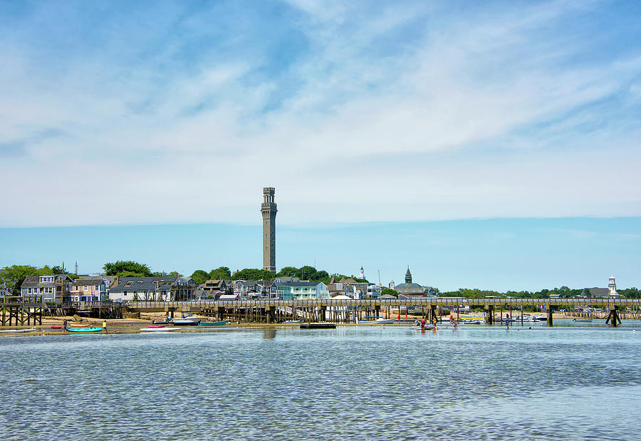 Provincetown Harbor and Pilgrim Monument - Massachusetts Photograph by Brendan Reals