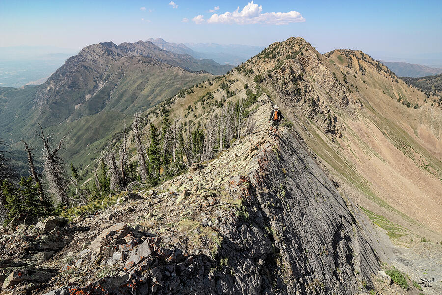 Provo Mountains Ridge Hiker - Freedom Peak Ridg Photograph by Brett ...