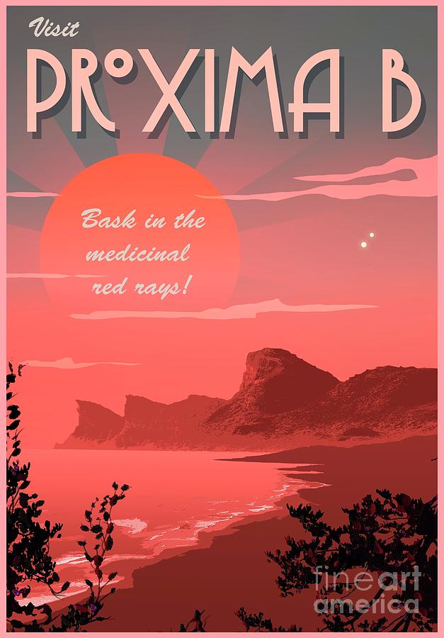 Proxima B Travel Poster Photograph by Mark Garlick/science Photo Library