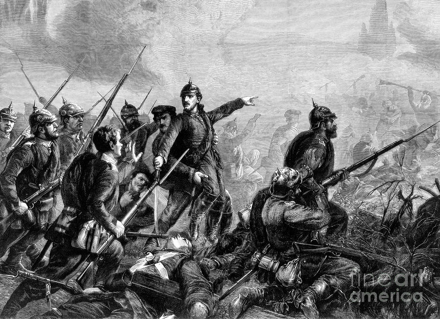 Prussian Infantry At The Charge Drawing by Print Collector