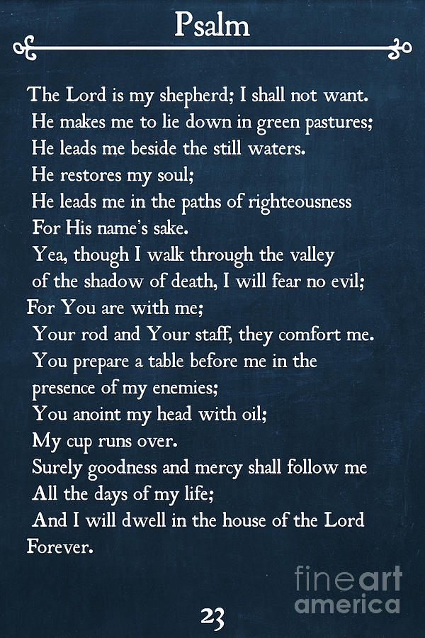 Psalm 23-Bible Verse Wall Art Collection Painting by Mark Lawrence