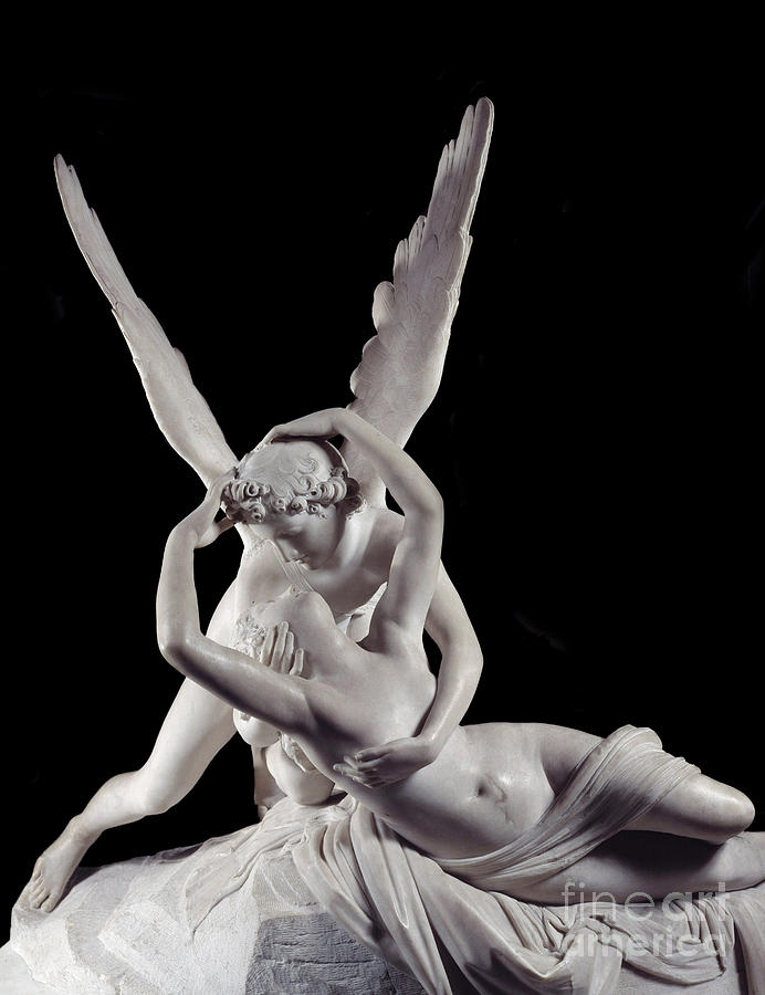 Psyche revived by the kiss of Love Sculpture by Antonio Canova