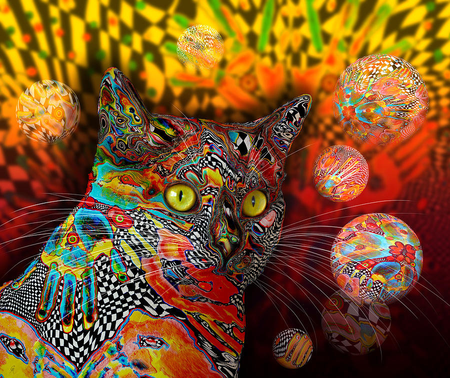 Psychedelic Cat Came Back by Carmen Hathaway Psychedelic Cat Came Back by Carmen Hathaway
