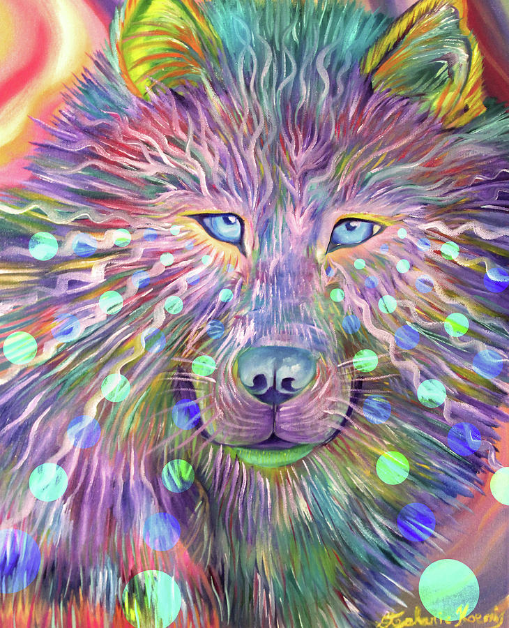 Dog Painting - Psychedelic Dog by Stephanie Analah
