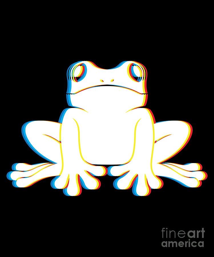 Psychedelic Frog Gift Psy Trance Music Trippy Retro 3D Effect Design for Animal Lovers #2 Digital Art by Martin Hicks