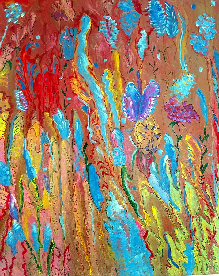 Psychedelic Garden Painting by Deborah Bagoy