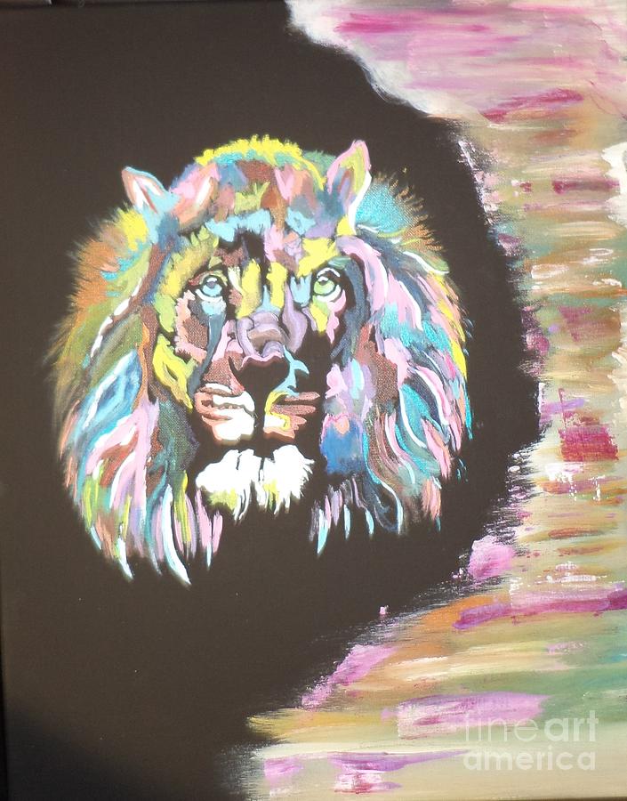 Psychedelic Lion # 80 Painting by Donald Northup