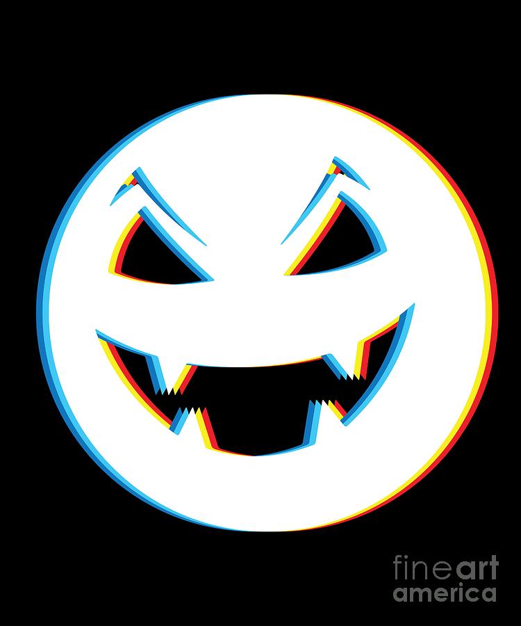 Psychedelic Pumpkin Trick or Treat Neon Cool Retro Simple Halloween Costume Idea Psy Trance Music #2 Digital Art by Martin Hicks