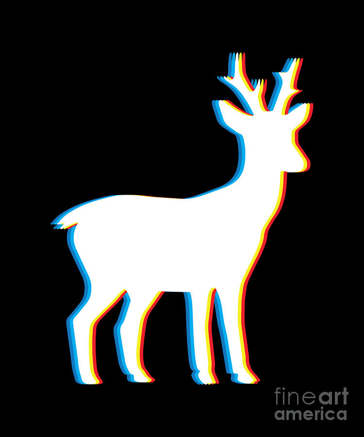 Psychedelic Reindeer Psy Trance Music Trippy Christmas Party Gift Cool Neon #2 Digital Art by Martin Hicks