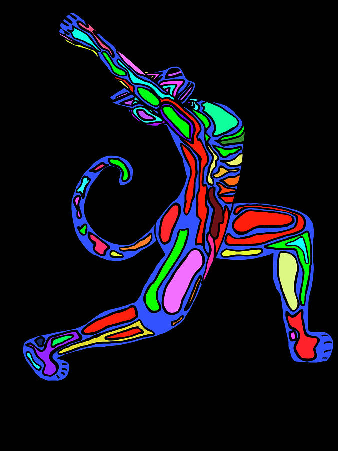 Cat Painting - Psychedelic Yoga Cat Warrior by Wolf Heart Illustrations