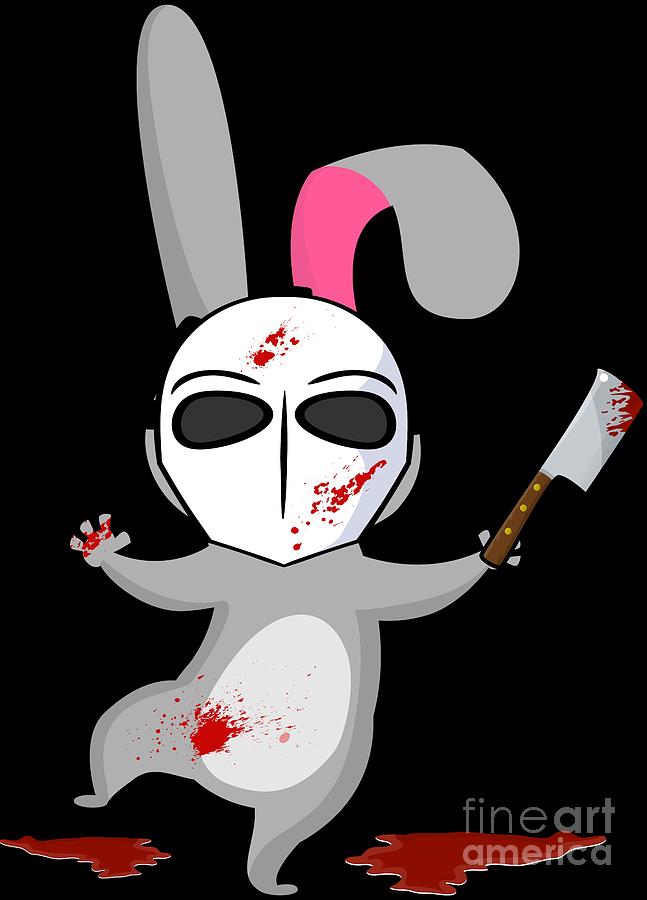 Psycho Movie Digital Art - Psycho Bunny Horror Rabbit by Mister Tee