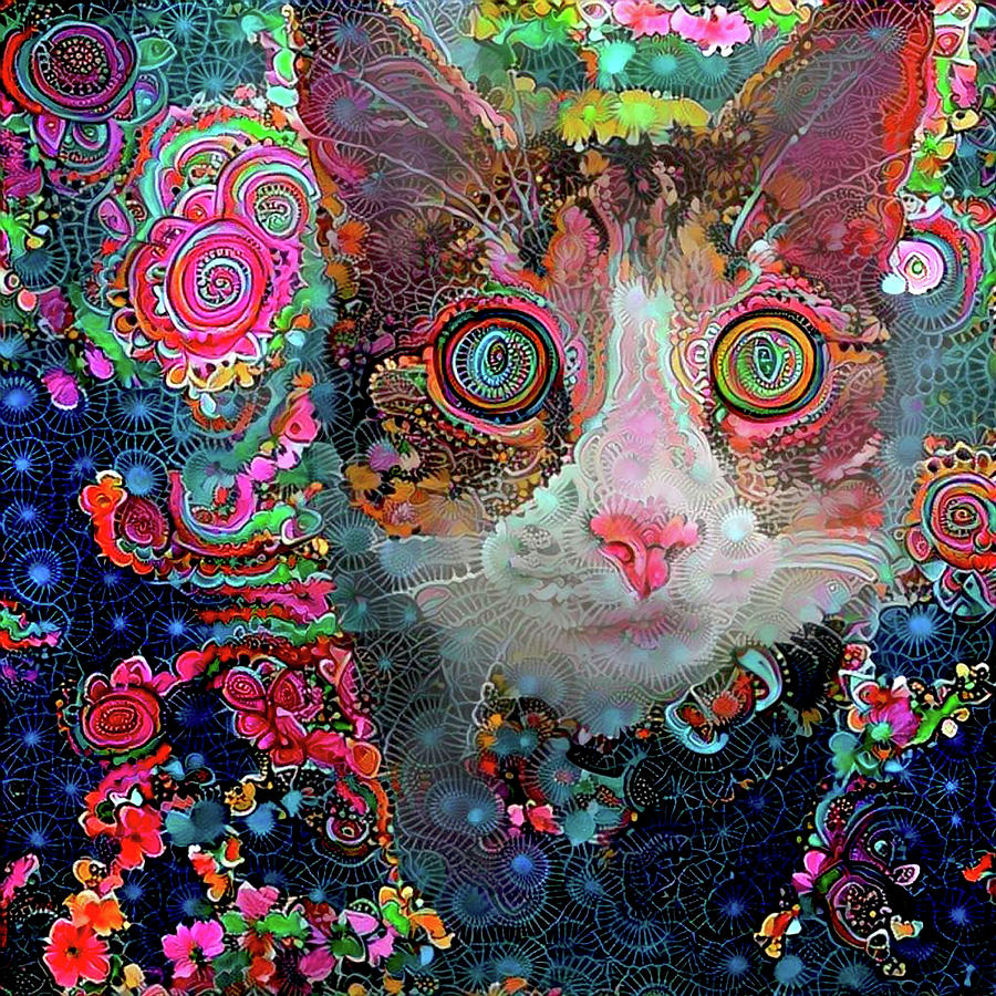 Crazy Cat Suzie Digital Art by Peggy Collins