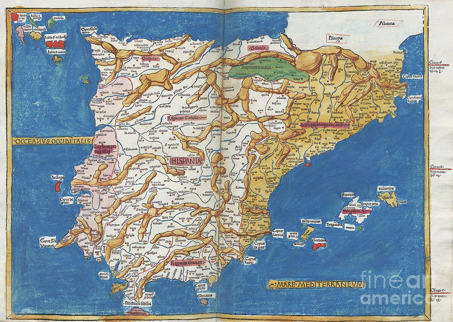 Ptolemys Map Of The Iberian Peninsula Photograph by Alvin/science Photo Library