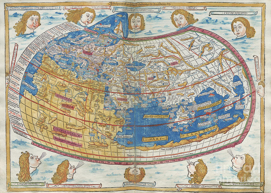 Ptolemy S Map Of The World Photograph By Alvin Science Photo Library   Ptolemys Map Of The World Alvinscience Photo Library 