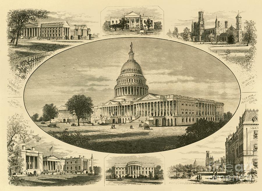 Public Buildings In Washington Drawing by Print Collector