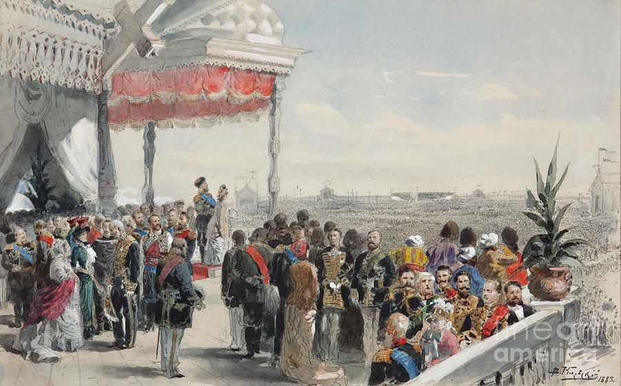 Public Festivities Following Drawing by Heritage Images