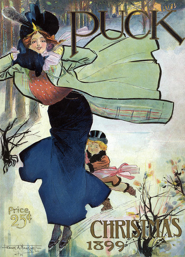 Puck Christmas 1899 Painting by Frank A. Nankivel