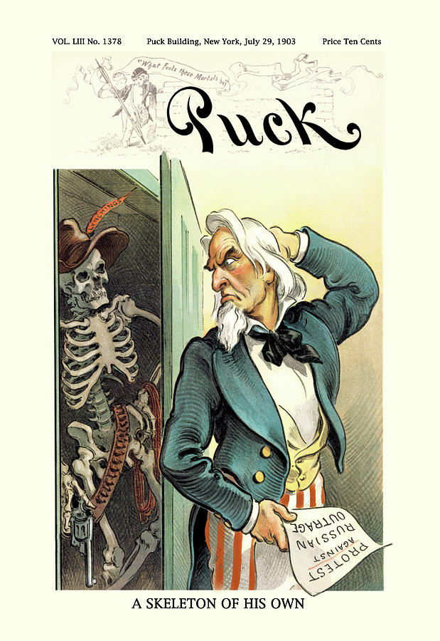 Puck Magazine: A Skeleton of His Own Painting by Unknown