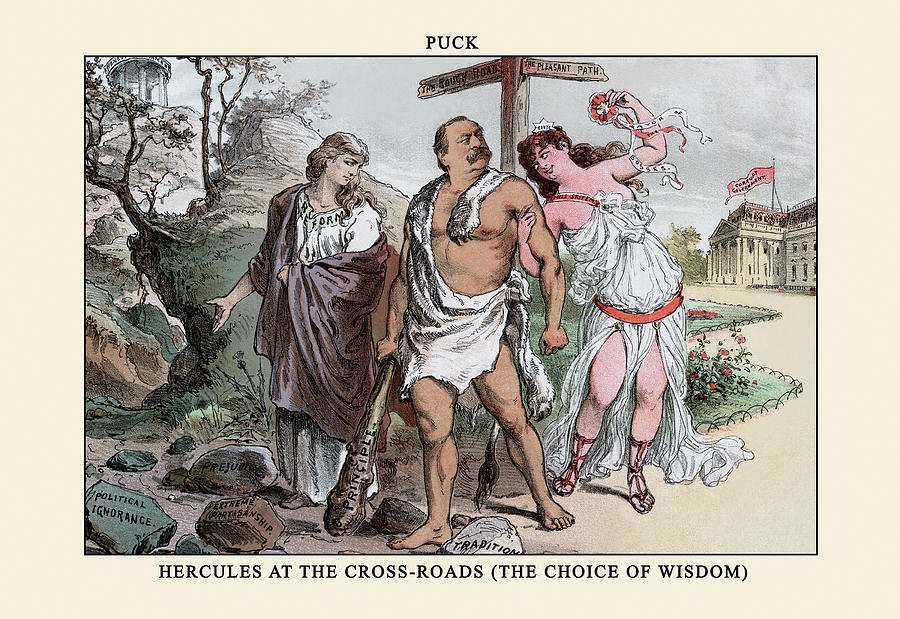 Hercules Painting - Puck Magazine: Hercules at the Cross-Roads by Unknown