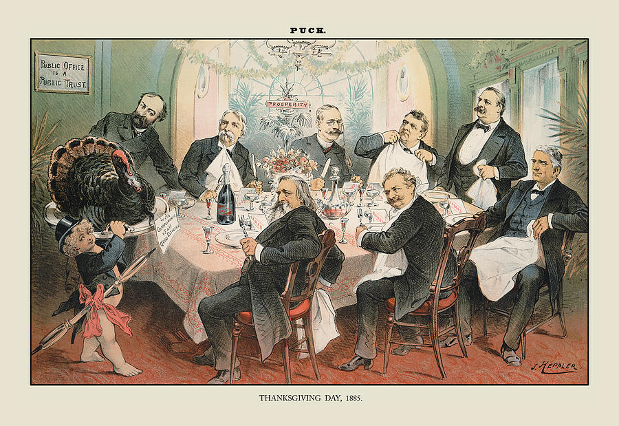 Puck Magazine: Thanksgiving Day, 1885 Painting by J. Keppler