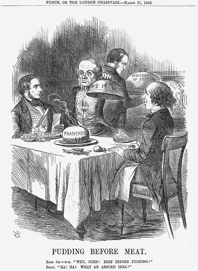 Pudding Before Meat, 1866. Artist John Drawing by Print Collector