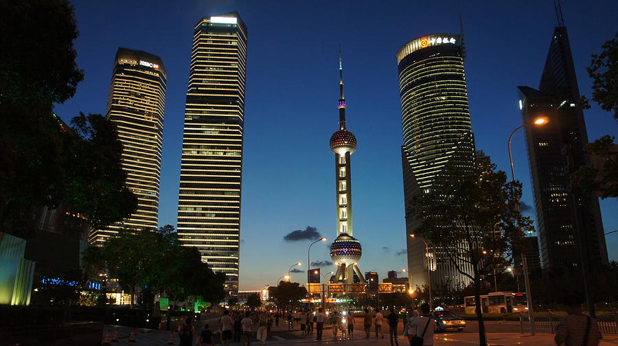 Pudong At Night Photograph by Alexandre Wurtz