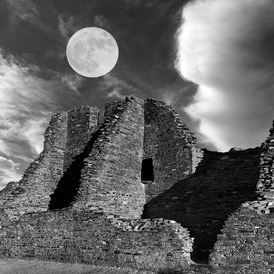Pueblo Bonito Beneath the Moon  Photograph by Kathleen Bishop