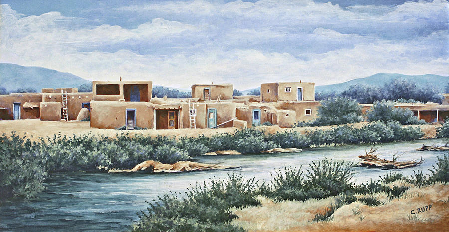 Desert Painting - Pueblo by Carol J Rupp