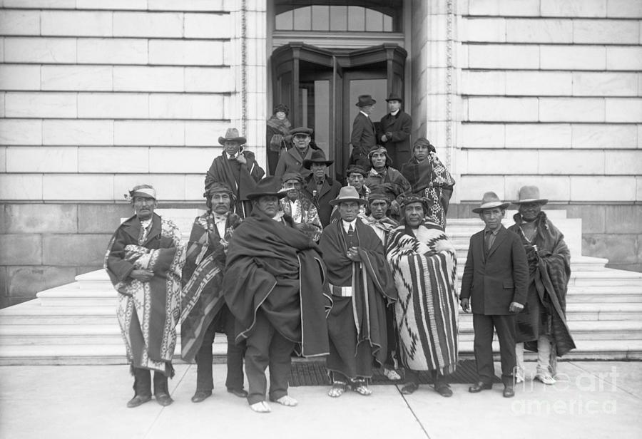 Pueblo Indians Wait Outside Senate Photograph by Bettmann